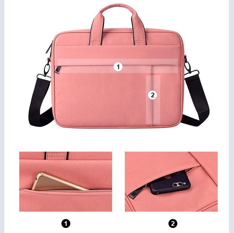 Brinch Waterproof Casual Business Side Zipper Designed Laptop Bag-Pink - Obeezi.com
