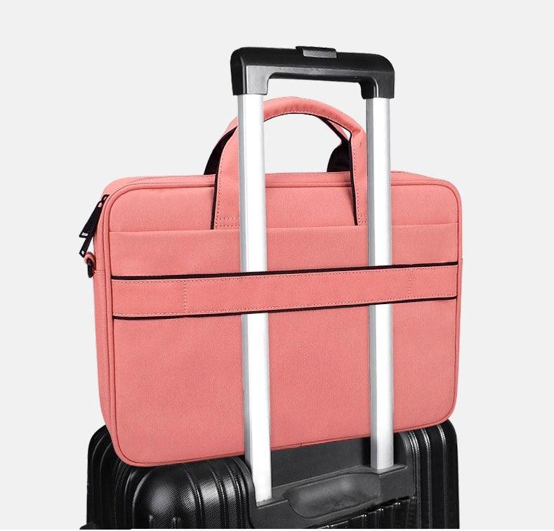 Brinch Waterproof Casual Business Side Zipper Designed Laptop Bag-Pink - Obeezi.com