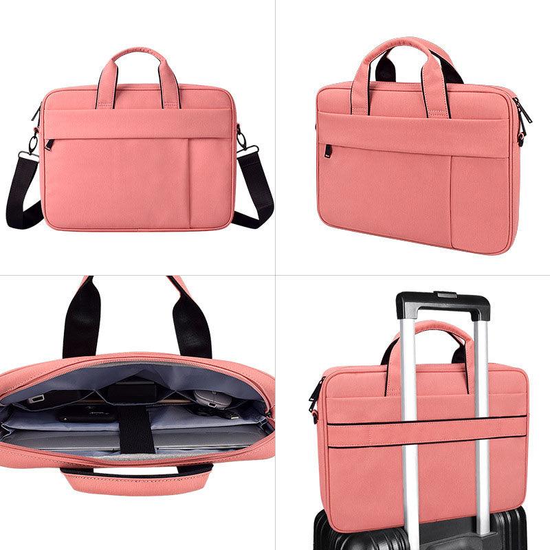Brinch Waterproof Casual Business Side Zipper Designed Laptop Bag-Pink - Obeezi.com