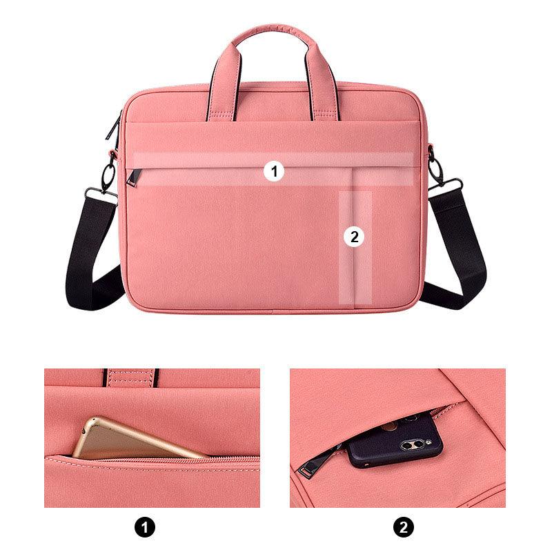 Brinch Waterproof Casual Business Side Zipper Designed Laptop Bag-Pink - Obeezi.com