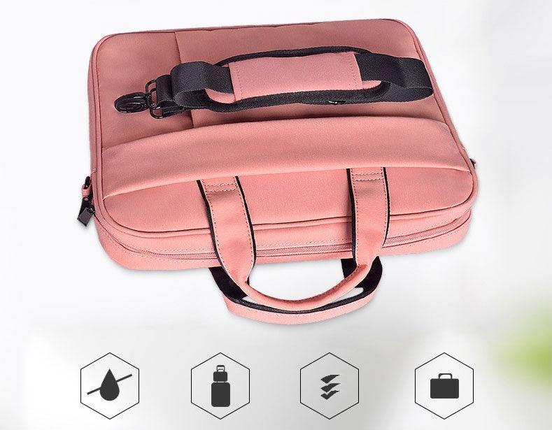Brinch Waterproof Casual Business Side Zipper Designed Laptop Bag-Pink - Obeezi.com