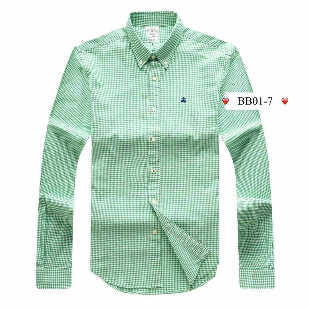 Brooks Brothers Regent Cotton Long Sleeve Shirt- Green - Obeezi