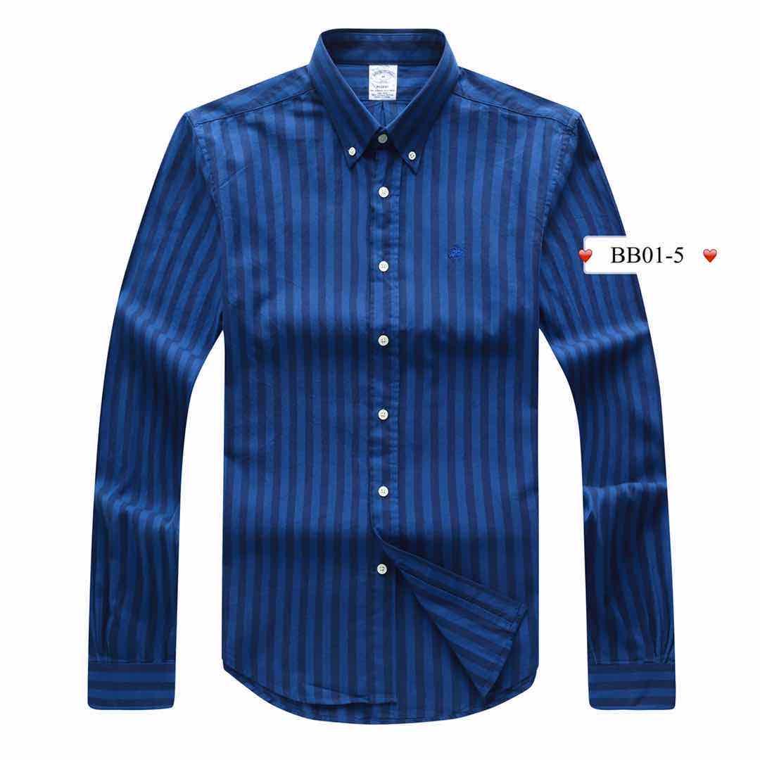Brooks Brothers Regent Cotton Striped Long Sleeve Shirt- Blue - Obeezi