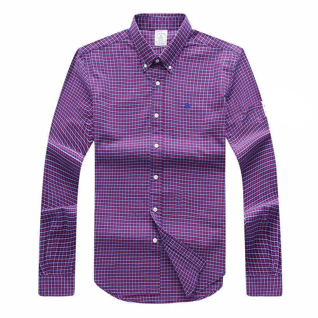 Brooks Brothers Regent NavyBlue And Red Twill Checkered Long Sleeve Shirt - Obeezi