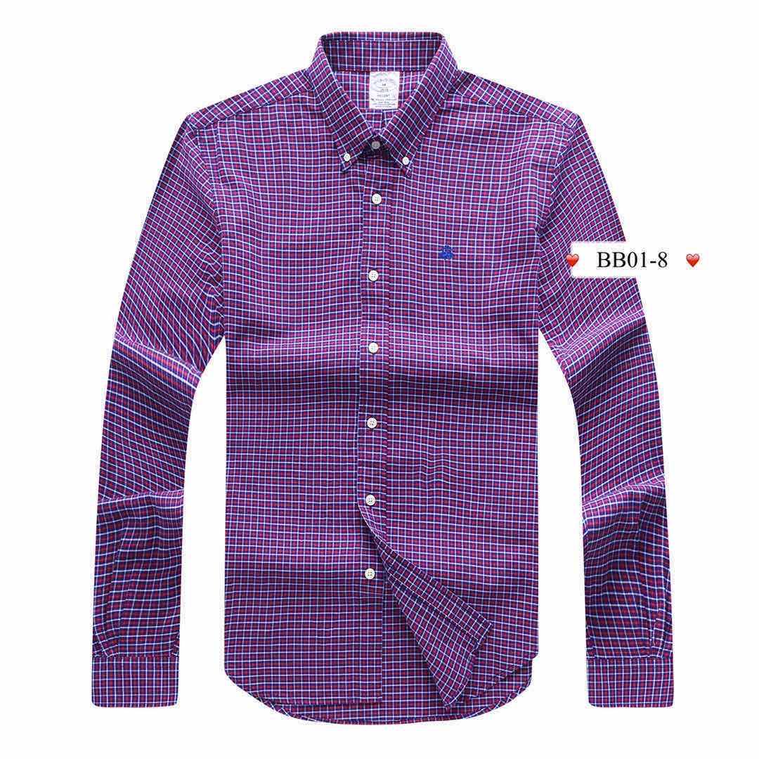 Brooks Brothers Regent NavyBlue And Red Twill Checkered Long Sleeve Shirt - Obeezi