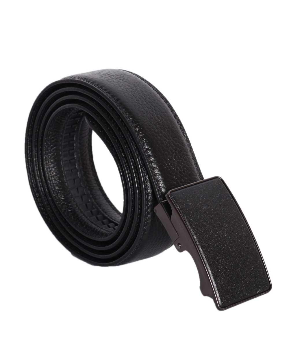 Bulliant Ratchet slide Black Leather Belt for Men - Obeezi.com