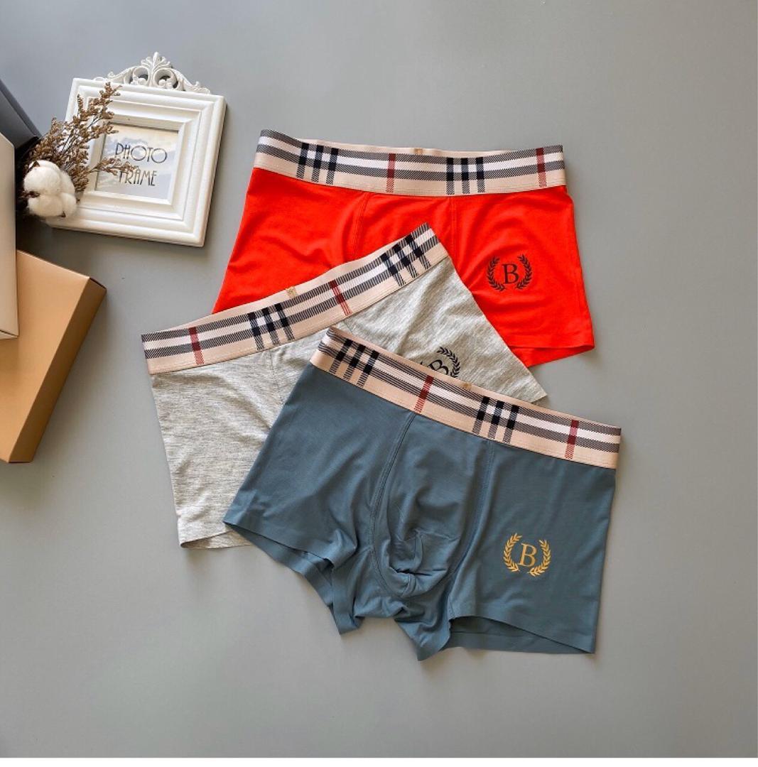 Burb Comfortable Cotton 3 In 1 Red, Ash And Green Briefs - Obeezi.com