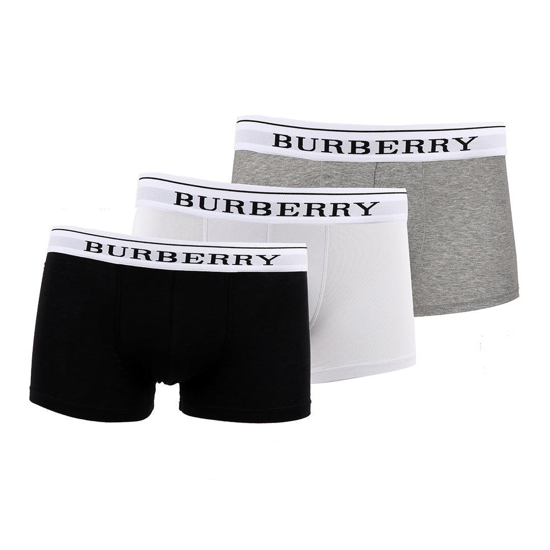 Burberry Crested Design 3 IN 1 Pack Black White and Grey Boxers - Obeezi