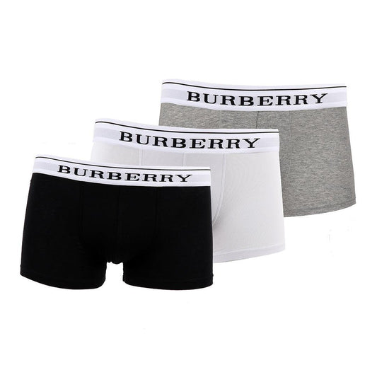 Burberry Crested Design 3 IN 1 Pack Black White and Grey Boxers - Obeezi