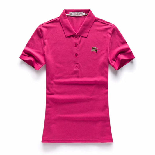 Burberry Custom Fit Ladies Short Sleeve Polo-Pink - Obeezi
