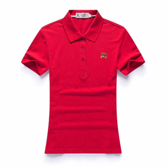 Burberry Custom Fit Ladies Short Sleeve Polo-Red - Obeezi