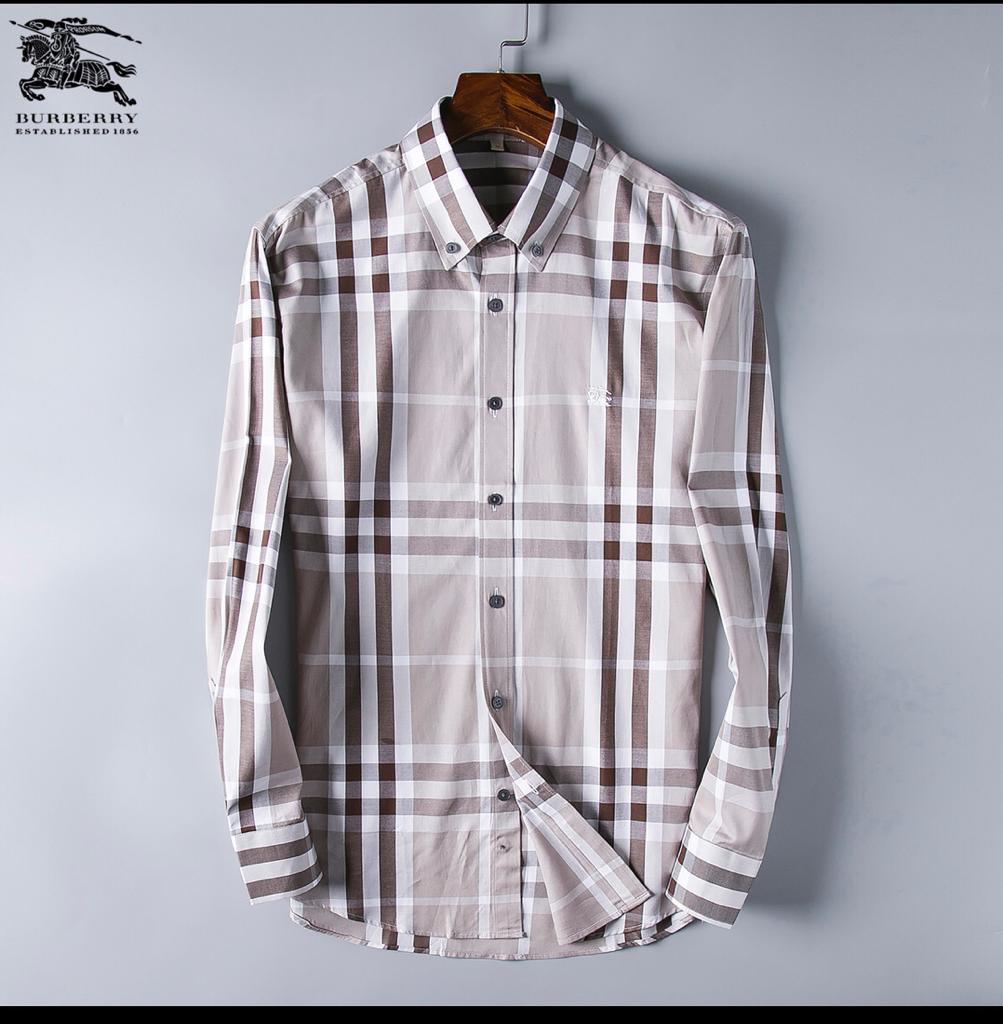 Burberry Custom Fit Men's Check Shirt- Brown - Obeezi