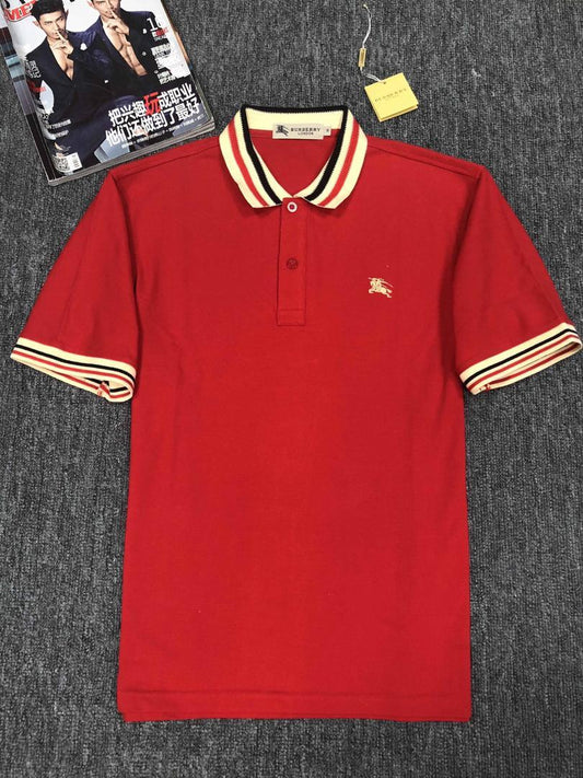 Burberry Custom Fit Red with Stripped Design Collar - Obeezi