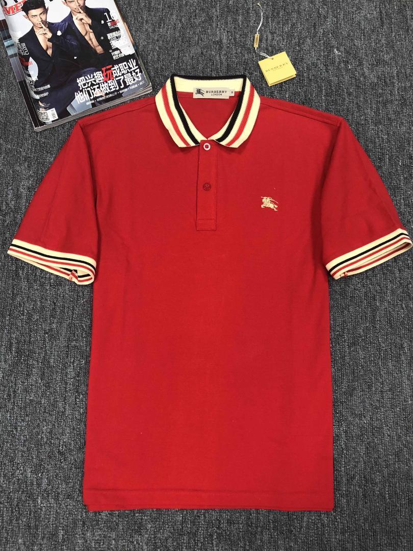 Burberry Custom Fit Red with Stripped Design Collar - Obeezi