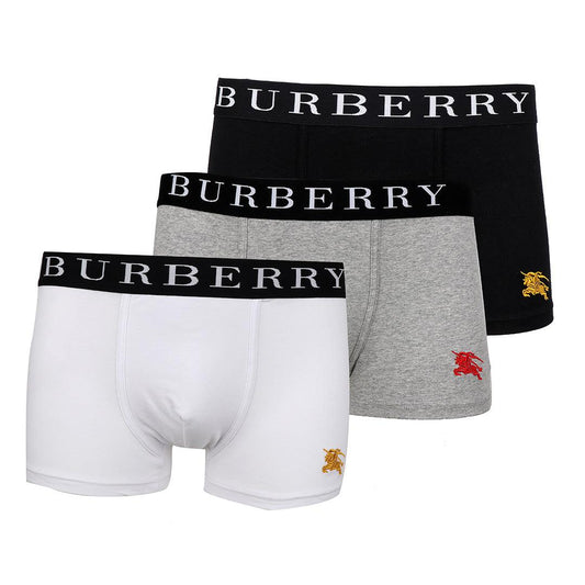 Burberry Design 3 IN 1 Pack Black White and Grey Boxers - Obeezi