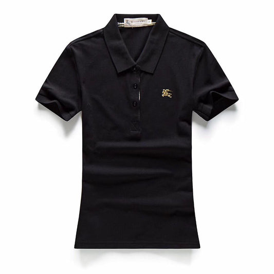 Burberry Design Custom fits Ladies Short Sleeve Polo-Black - Obeezi