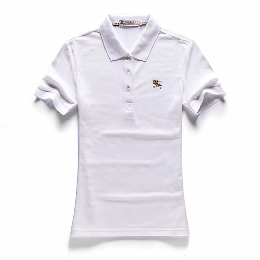 Burberry Design Custom fits Ladies Short Sleeve Polo-White - Obeezi