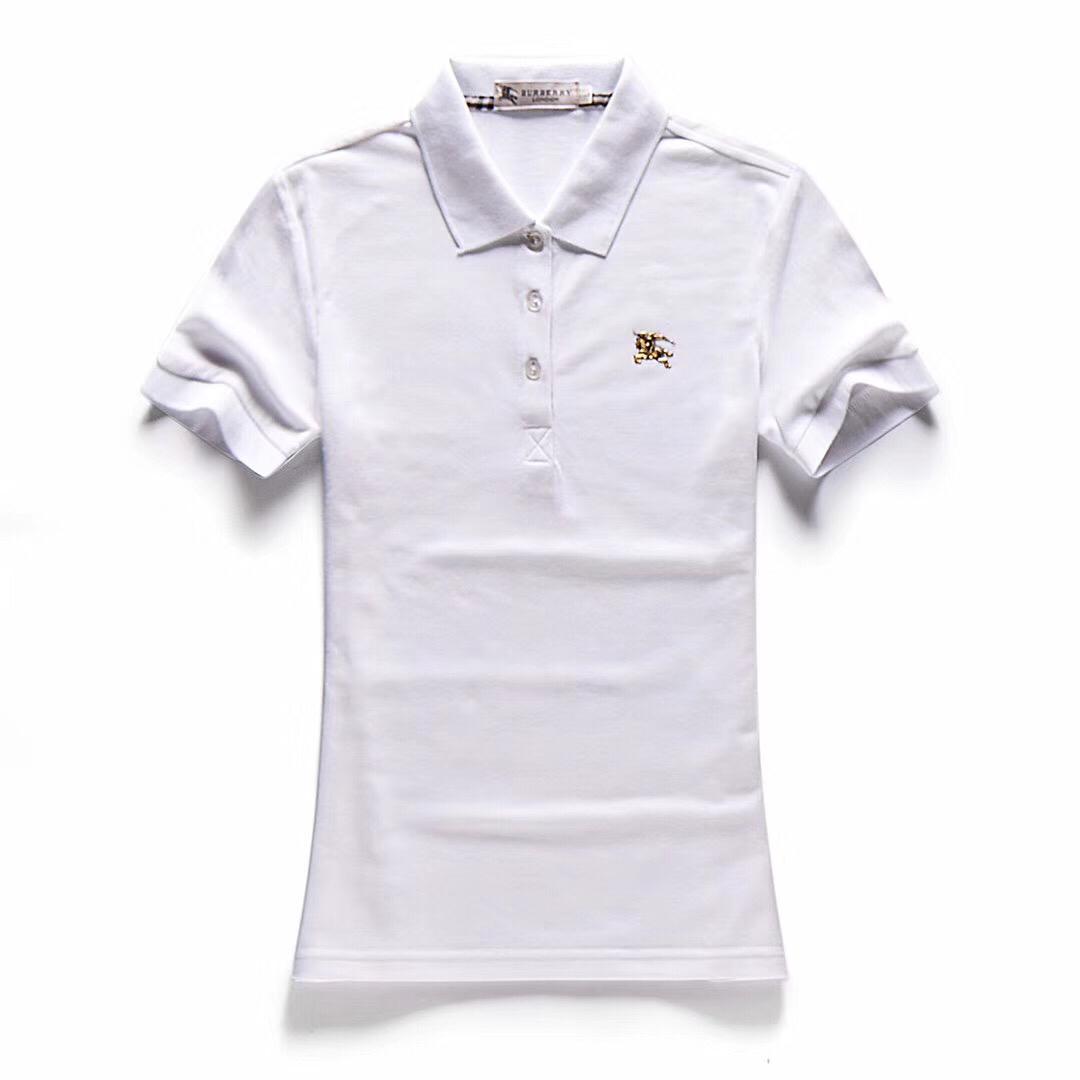 Burberry Design Custom fits Ladies Short Sleeve Polo-White - Obeezi