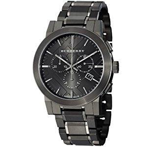 Burberry Men's Chronograph Ion Plated Stainless Steel Bracelet 42mm BU9354 -Black - Obeezi.com