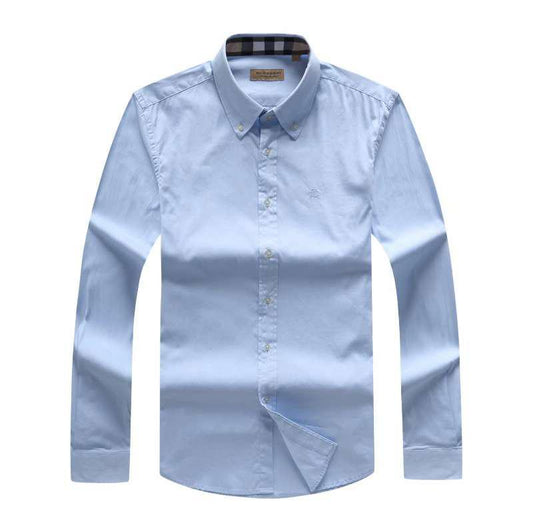 Burberry Sky Blue Custom Long sleeve Shirt - Obeezi