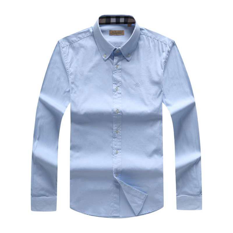Burberry Sky Blue Custom Long sleeve Shirt - Obeezi