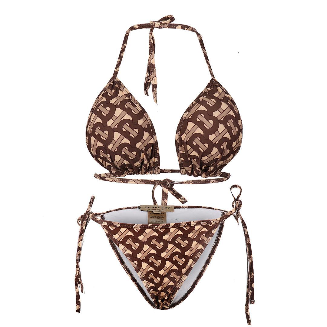 Burberry Two-Piece Sexy Tie-up Bikini-Brown - Obeezi.com
