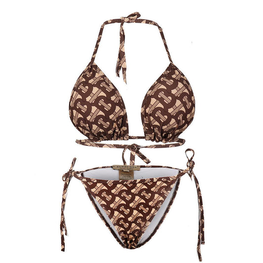 Burberry Two-Piece Sexy Tie-up Bikini-Brown - Obeezi.com