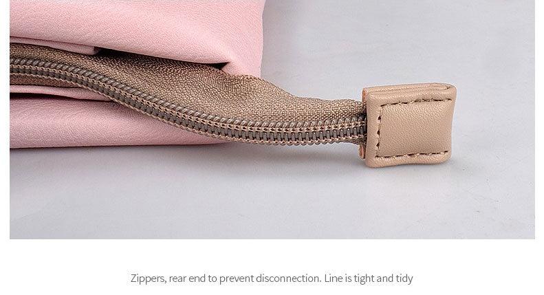 Business And Casual Soft Leather Laptop Bag- Pink - Obeezi.com