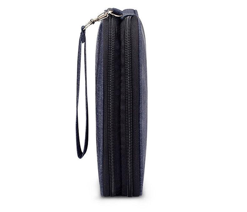 Business And Leisure Double Zipper Notebook Bag- Black - Obeezi.com