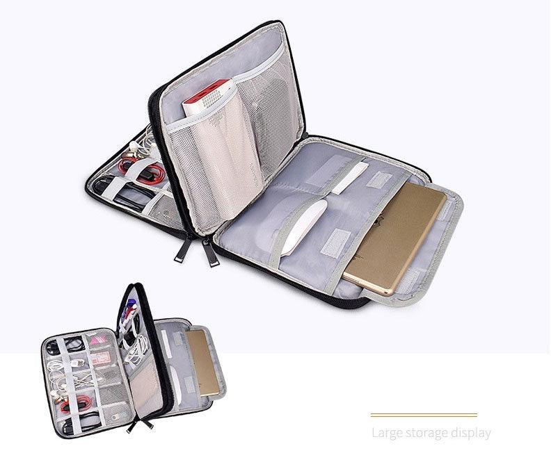 Business And Leisure Double Zipper Notebook Bag- Black - Obeezi.com