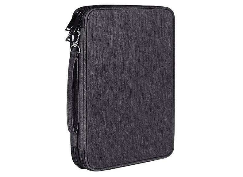 Business And Leisure Double Zipper Notebook Bag- Black - Obeezi.com