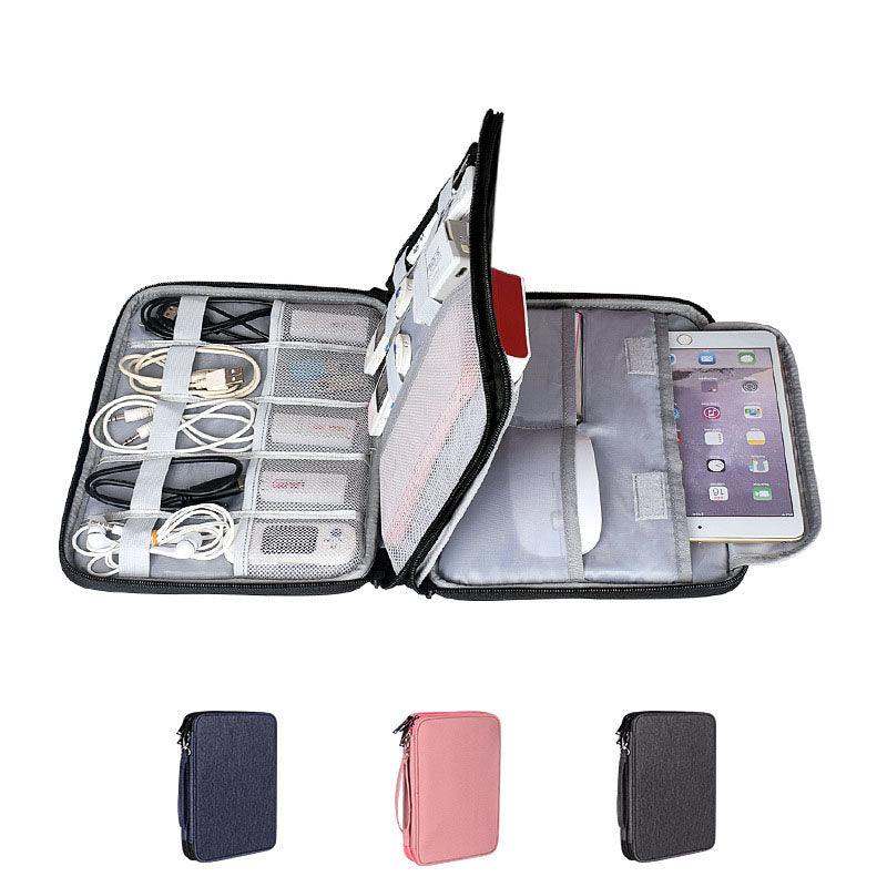 Business And Leisure Double Zipper Notebook Bag- Black - Obeezi.com