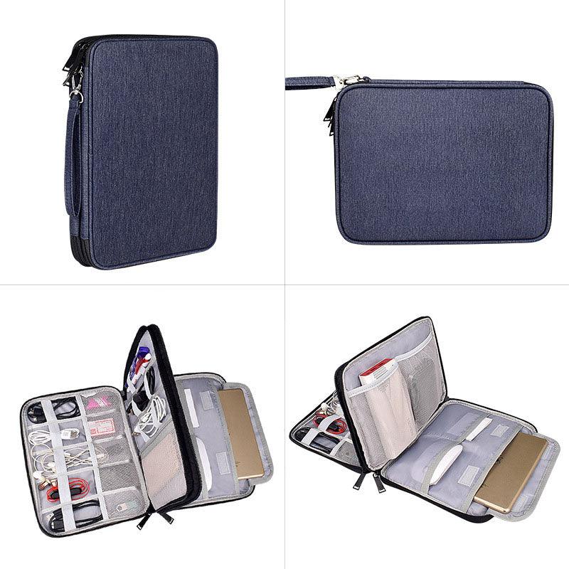 Business And Leisure Double Zipper Notebook Bag- Black - Obeezi.com