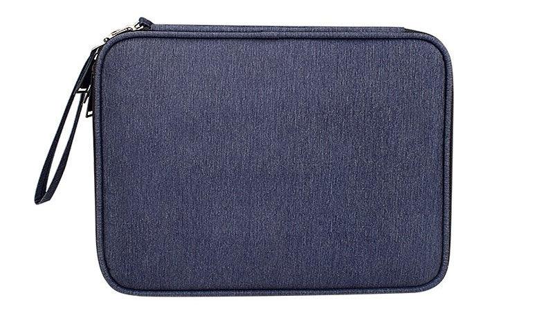 Business And Leisure Double Zipper Notebook Bag-Navy Blue - Obeezi.com