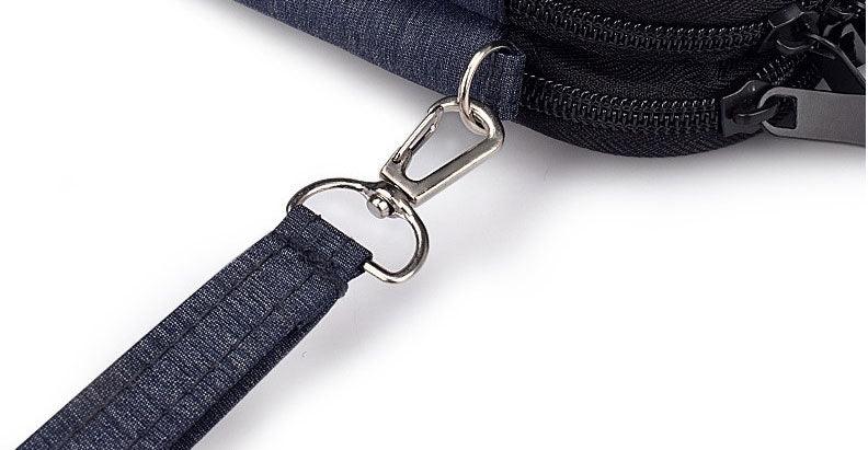 Business And Leisure Double Zipper Notebook Bag-Navy Blue - Obeezi.com