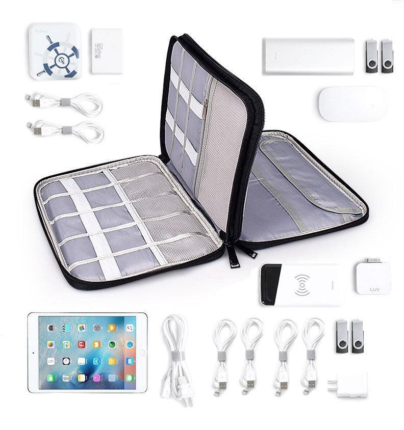 Business And Leisure Double Zipper Notebook Bag-Navy Blue - Obeezi.com