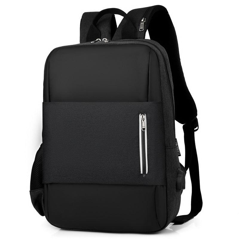 Business Large Capacity Laptop Backpack With USB Charging Port-Black - Obeezi.com