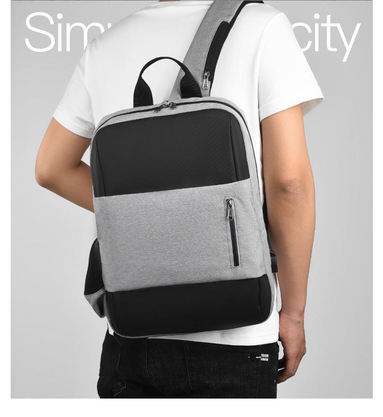 Business Large Capacity Laptop Backpack With USB Charging Port-Black - Obeezi.com