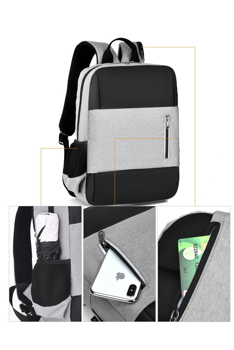 Business Large Capacity Laptop Backpack With USB Charging Port-Black - Obeezi.com