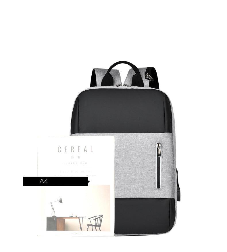 Business Large Capacity Laptop Backpack With USB Charging Port-Black - Obeezi.com