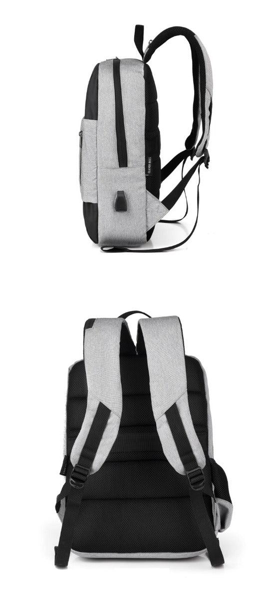 Business Large Capacity Laptop Backpack With USB Charging Port-Black - Obeezi.com