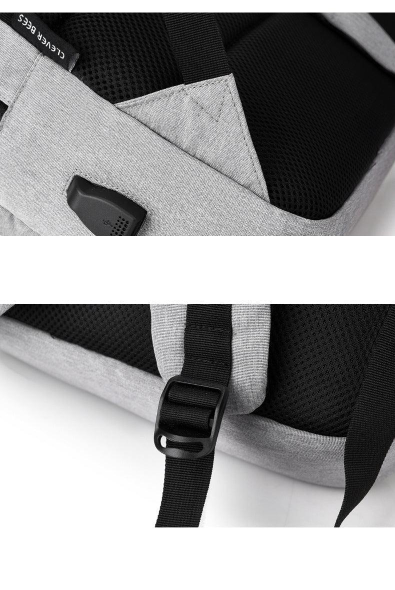 Business Large Capacity Laptop Backpack With USB Charging Port-Blue - Obeezi.com