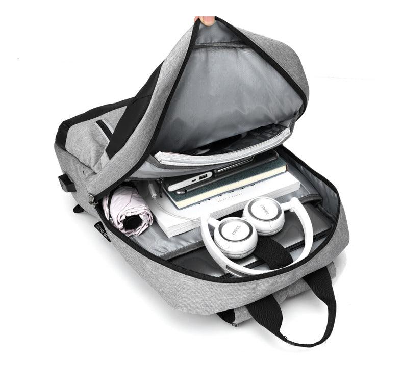 Business Large Capacity Laptop Backpack With USB Charging Port-Blue - Obeezi.com