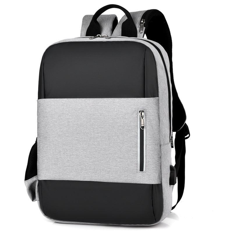Business Large Capacity Laptop Backpack With USB Charging Port-Grey - Obeezi.com