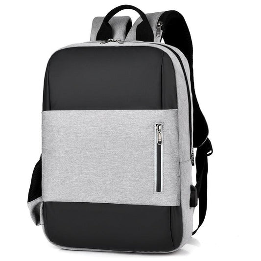 Business Large Capacity Laptop Backpack With USB Charging Port-Grey - Obeezi.com