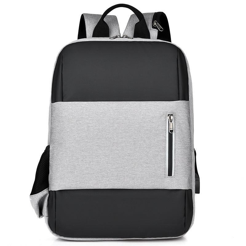 Business Large Capacity Laptop Backpack With USB Charging Port-Grey - Obeezi.com