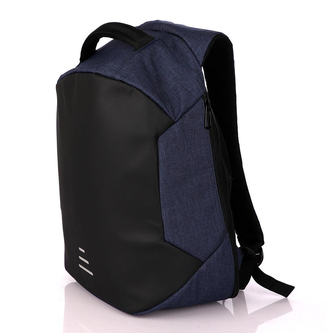 Business Travel Backpack Laptop Briefcase With USB Charging And Auxiliary port- Blue - Obeezi.com