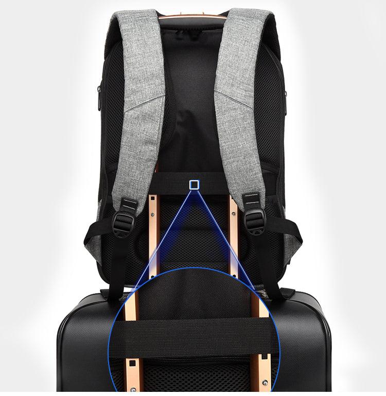 Business Travel Backpack Laptop Briefcase With USB Charging And Auxiliary port-Grey - Obeezi.com