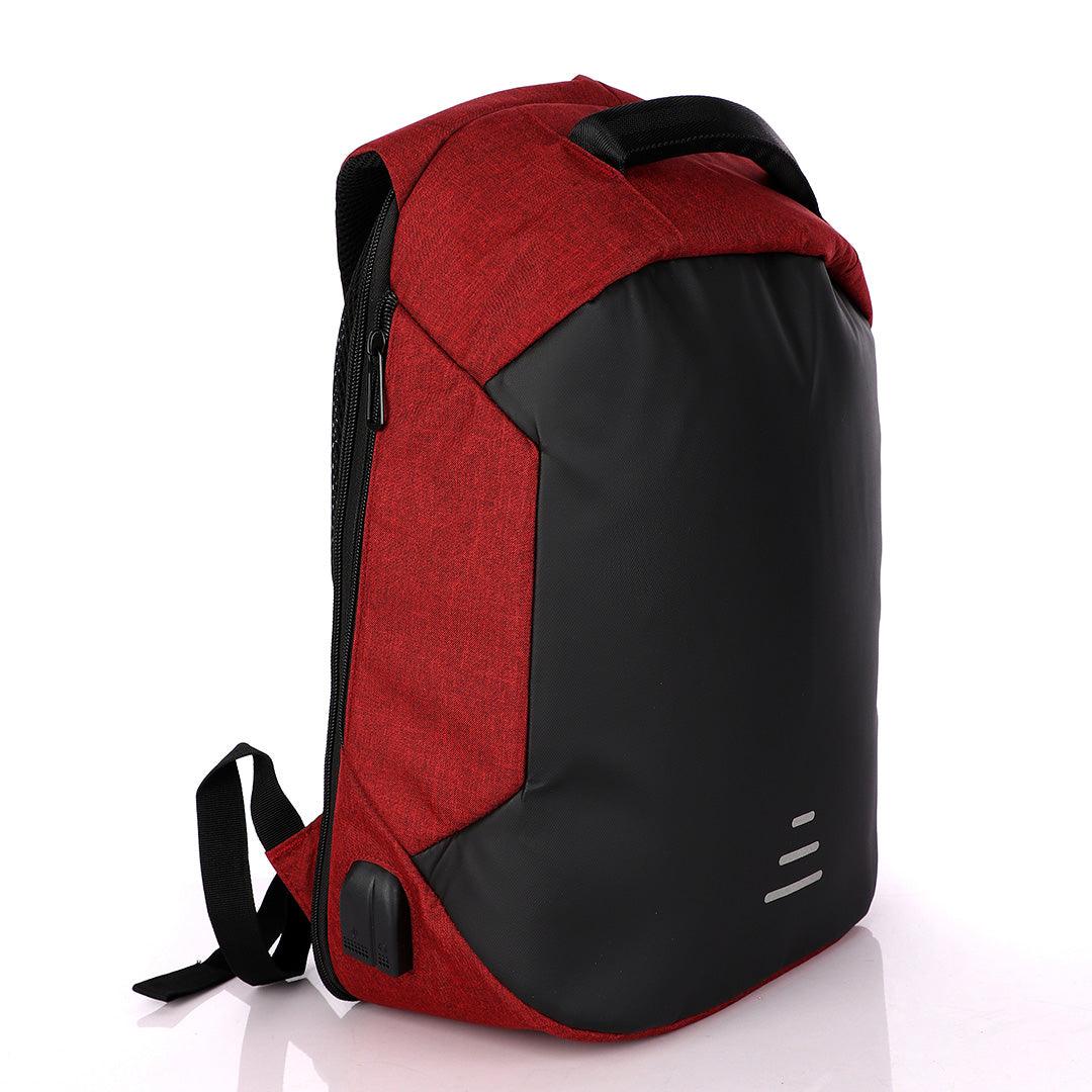 Business Travel Backpack Laptop Briefcase With USB Charging And Auxiliary port- Red - Obeezi.com