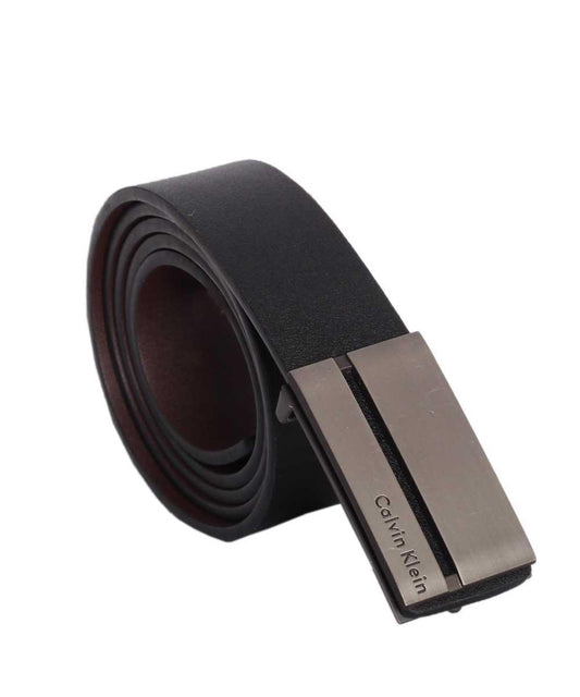 Calvin Klein CK Ceinture Homme Buckle Black Leather Belt - Obeezi.com
